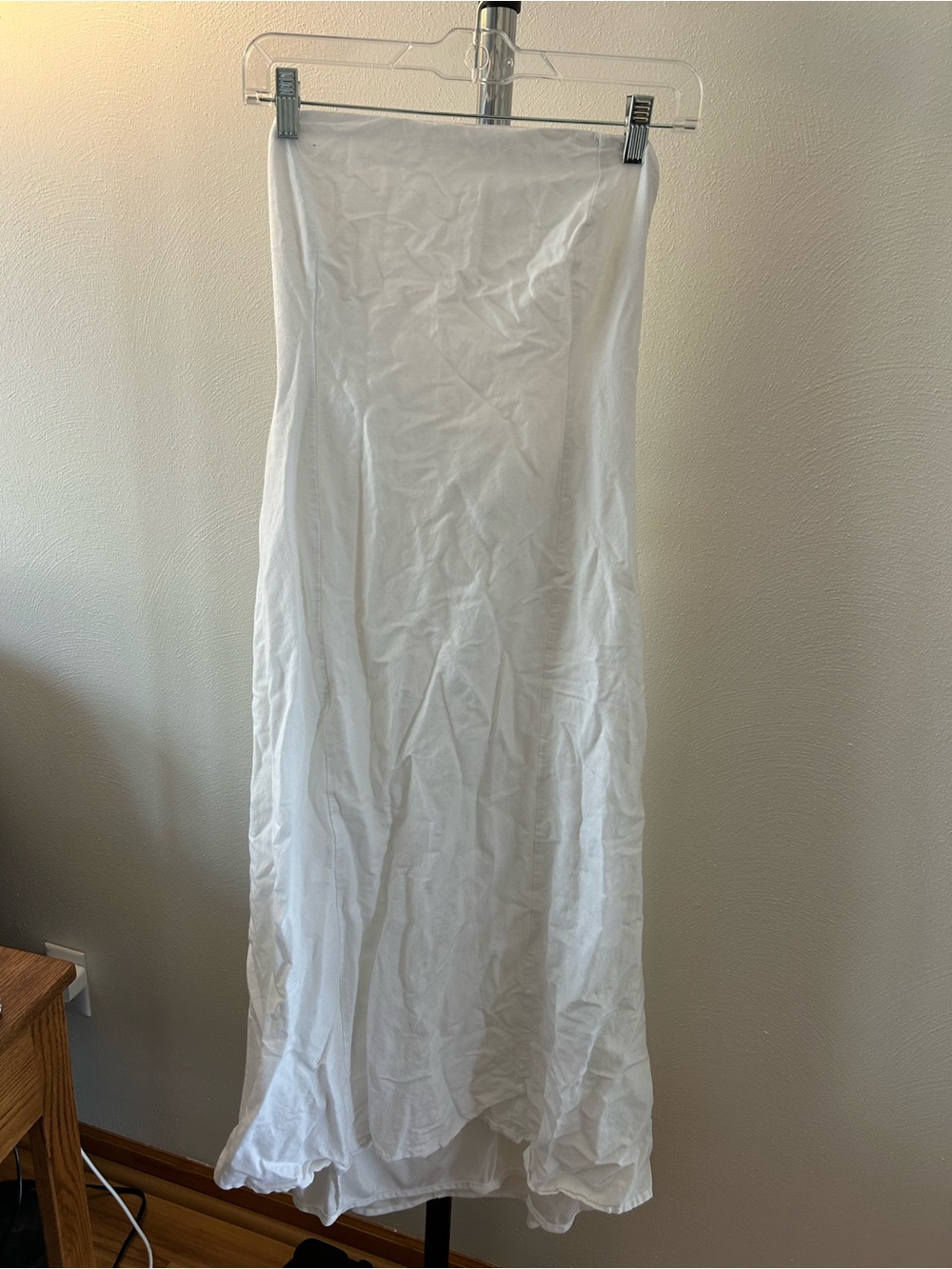 White Strapless Midi Dress